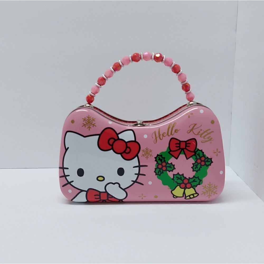 SANRIO Hello Kitty Christmas Purse Tin Carry Case Holiday Storage Box Anime